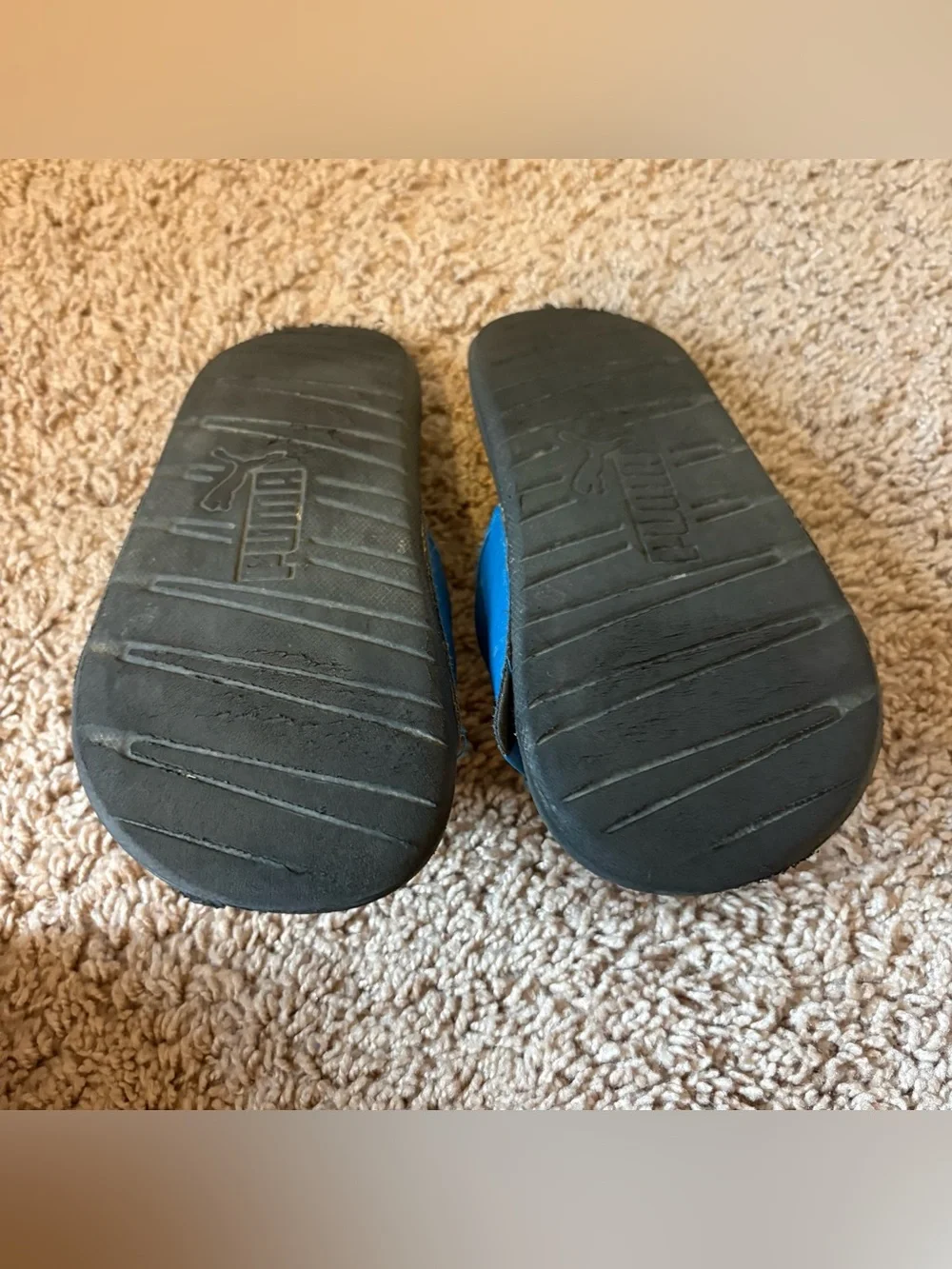 Puma Blue and Black Kids Slide Sandals size 12
